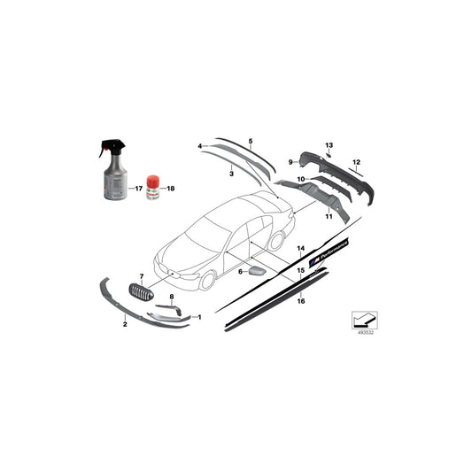 Genuine BMW 51142432164 G30 G31 Film, Accent Stripes, Left / Right M PERFORMANCE (Inc. 520d ed, 540iX & 530dX) | ML Performance UK