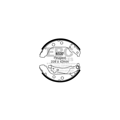 EBC 6537 Peugeot 406 Rear Brake Shoes - ATE Caliper 1 | ML Performance UK Car Parts
