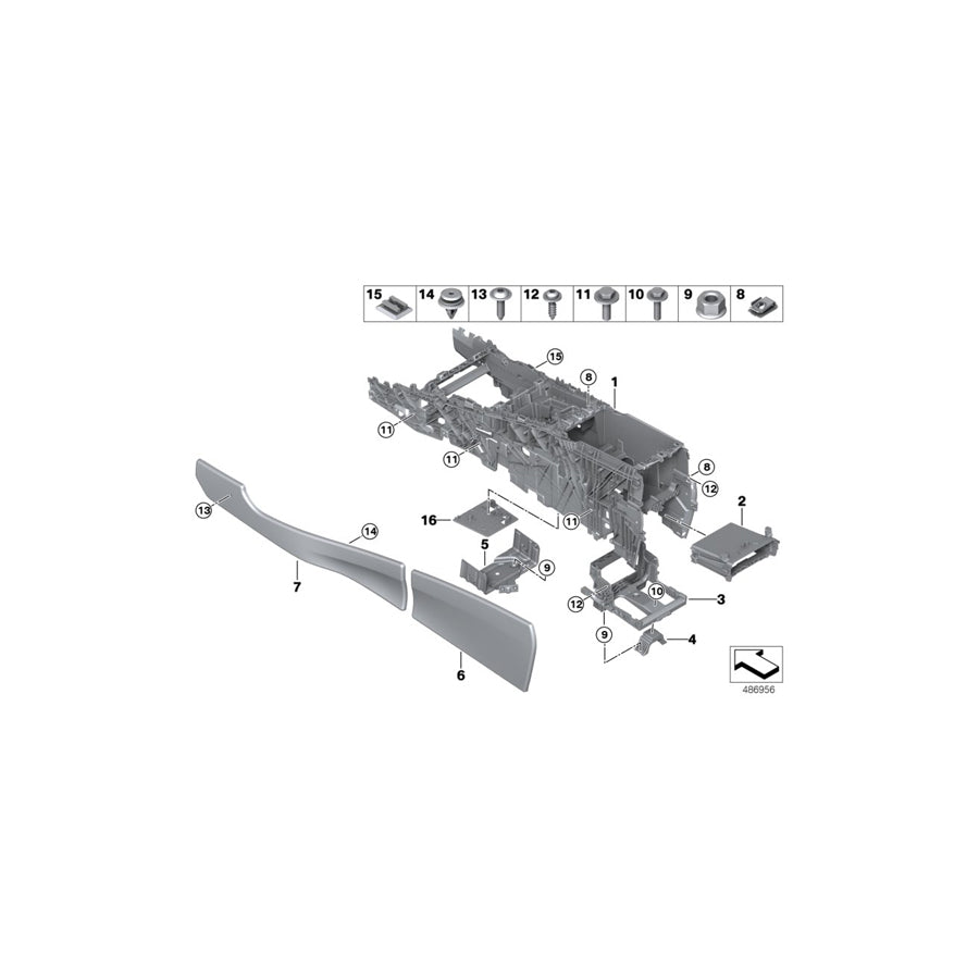 Genuine BMW 51166834716 F15 Trim Panel, Center Console, Rear Right SCHWARZ (Inc. X5 25dX, X6 M & X5 40eX) | ML Performance UK