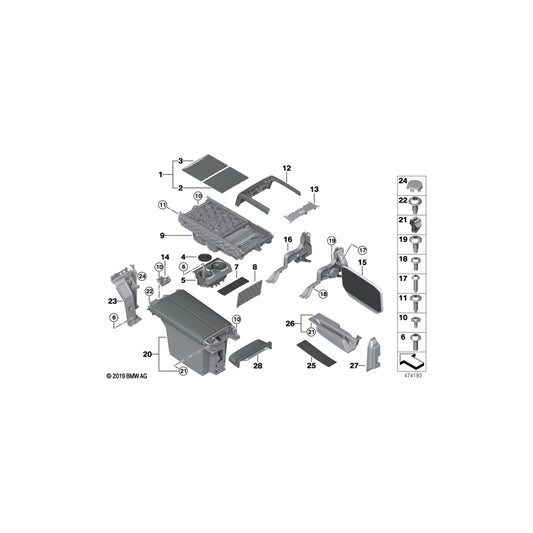 Genuine BMW 51166821345 Armrest, Rear Console SCHWARZ (Inc. 730LdX, 750LiX & 740LeX) | ML Performance UK