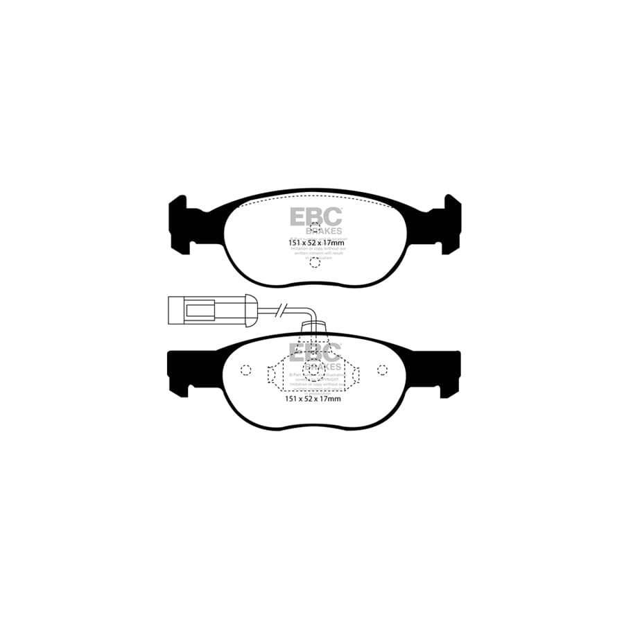 EBC PDKF622 Fiat Lancia Ultimax Front Brake Pad & Plain Disc Kit - Girling/TRW Caliper 2 | ML Performance UK Car Parts