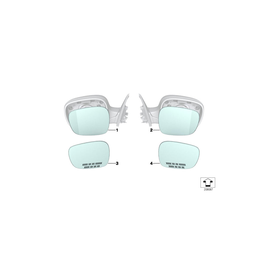 Genuine BMW 51163454947 E83 Mirror Glas, Wide-Angle, Left (Inc. X3 3.0sd, X3 2.5si & X3 2.0i) | ML Performance UK