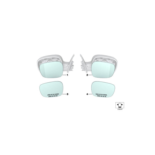 Genuine BMW 51163454947 E83 Mirror Glas, Wide-Angle, Left (Inc. X3 3.0sd, X3 2.5si & X3 2.0i) | ML Performance UK