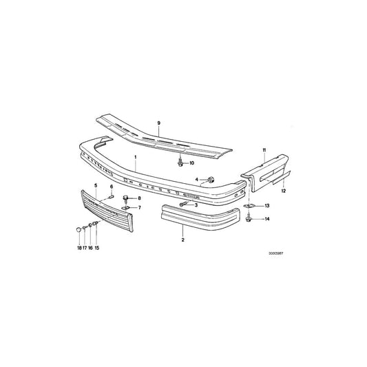 Genuine BMW 51111967618 E24 Rubber Strip, Bumper Front Right (Inc. 635CSi & M635CSi) | ML Performance UK Car Parts