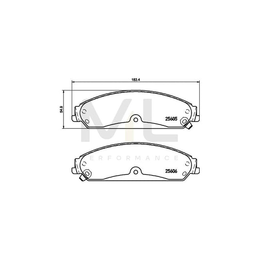 Hella 8DB 355 020-541 Brake Pad Set With Acoustic Wear Warning, With Accessories | ML Performance Car Parts
