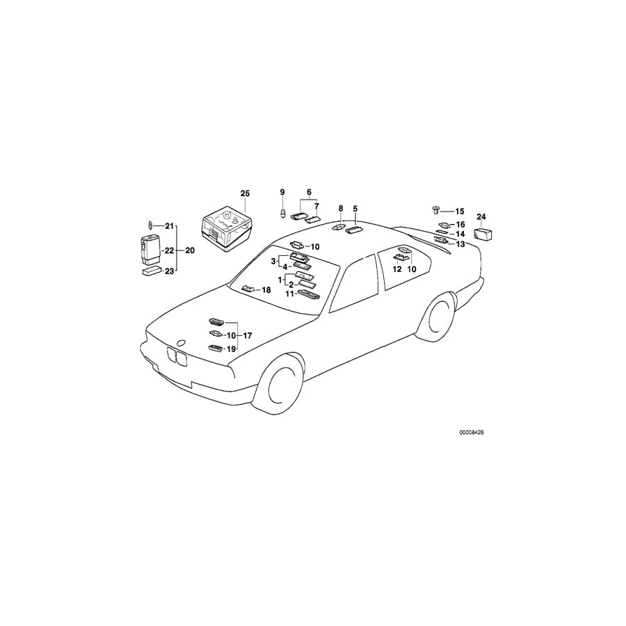 Genuine BMW 63318350070 E34 E32 Right Rear Inter.Light And Reading Light BEIGE (Inc. M5 3.6, 735iL & 520i) | ML Performance UK Car Parts