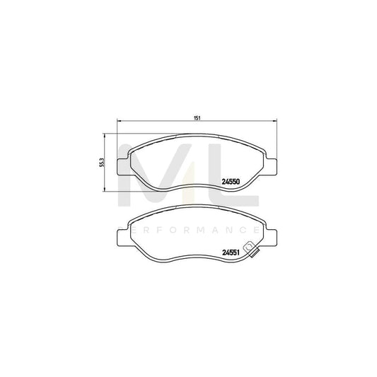 Brembo P 59 053 Brake Pad Set With Acoustic Wear Warning | ML Performance Car Parts