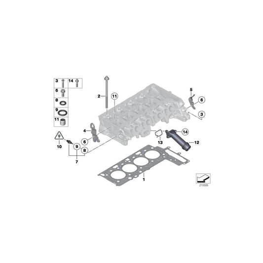 Genuine BMW 11128509149 F20 R56 Cylinder Head Gasket Asbestos-Free 1-LOCH (Inc. One D, 114d & Cooper D 1.6) | ML Performance UK Car Parts