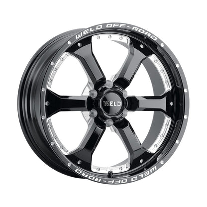 Weld W12500084475 Granada Six W125 Wheel 20x10 6x139.7 ET-18 BS4.75 Gloss Black MIL