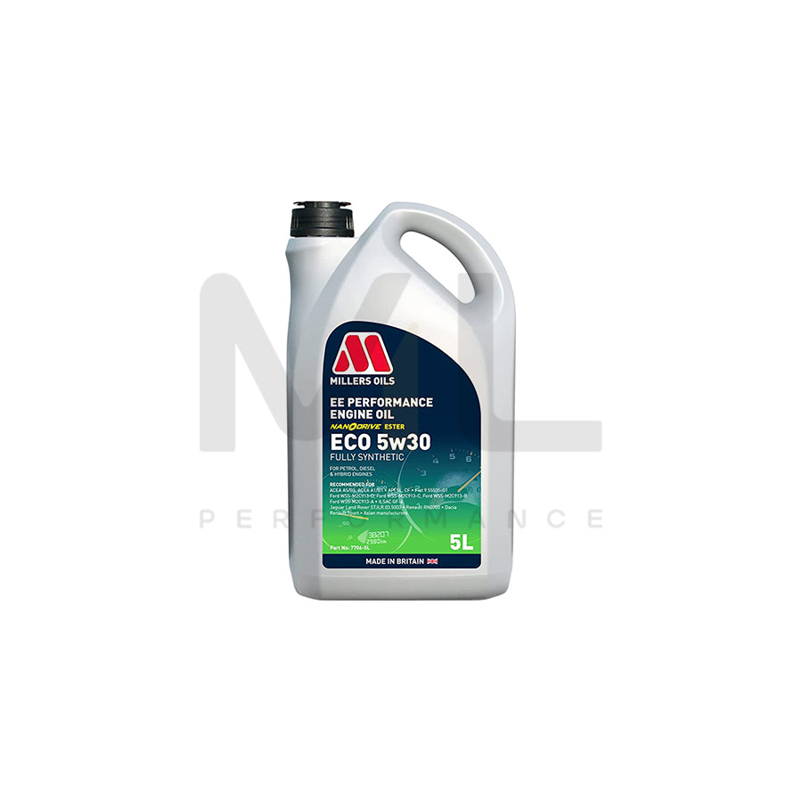 Millers Oils EE Performance ECO 5w-30 Fully Synthetic Engine Oil 5l | Engine Oil | ML Car Parts UK | ML Performance