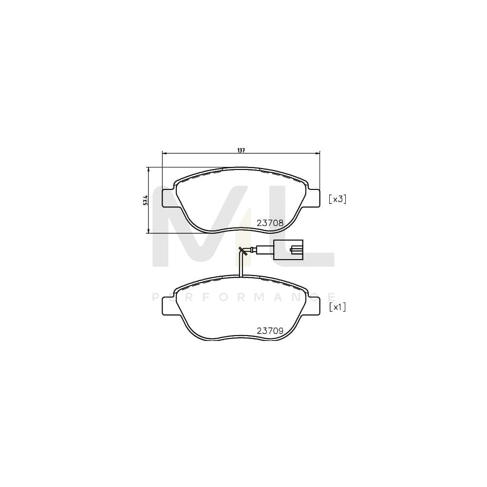Hella 8DB 355 018-831 Brake Pad Set With Integrated Wear Warning Contact, With Brake Caliper Screws, With Accessories | ML Performance Car Parts