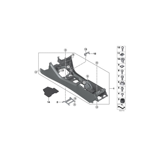Genuine BMW 51166996349 G16 G14 G15 Center Console NACHTBLAU (Inc. M850iX, 840i & 840iX) | ML Performance UK