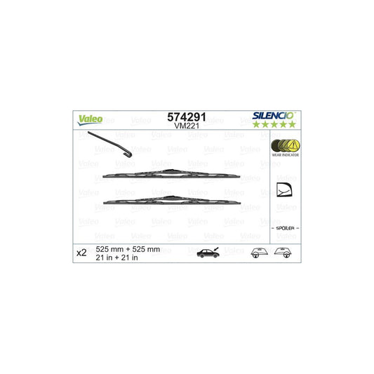 Valeo Silencio Conventional Set, Silencio Performance 574291 Wiper Blade | ML Performance UK Car Parts