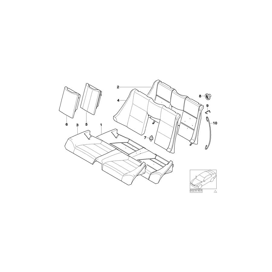 Genuine BMW 52208255021 E46 Seat Upholstery (Inc. 330Ci, 323Ci & 320Cd) | ML Performance UK Car Parts