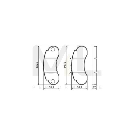 Bosch 0986460947 Brake Pad Set With Anti-Squeak Plate, With Mounting Manual BP516 | ML Performance Car Parts