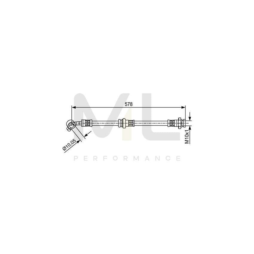 BOSCH 1 987 481 649 Brake Hose for NISSAN MICRA 568mm, M10x1 | ML Performance Car Parts