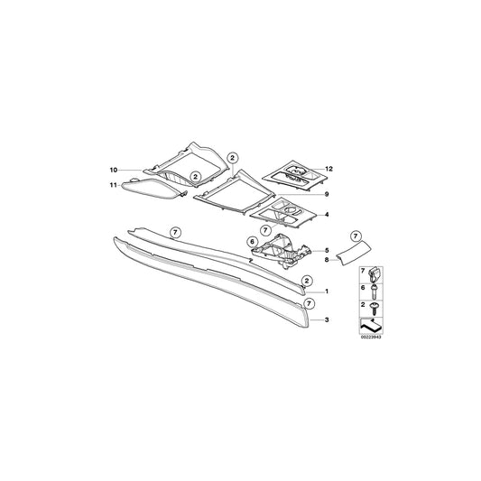 Genuine BMW 51166973490 E70 Trim Cover, Center Console, Right TABAK (Inc. X5 3.5d, X5 M50dX & X5 3.0si) | ML Performance UK