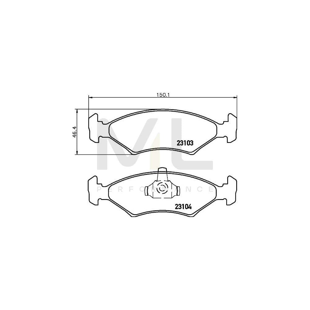 Hella 8DB 355 008-331 Brake Pad Set Not Prepared For Wear Indicator | ML Performance Car Parts