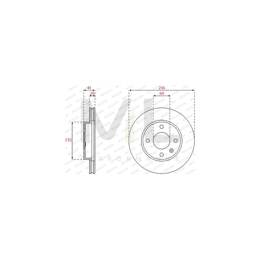 FERODO DDF2688C Brake Disc Vented, Coated | ML Performance Car Parts