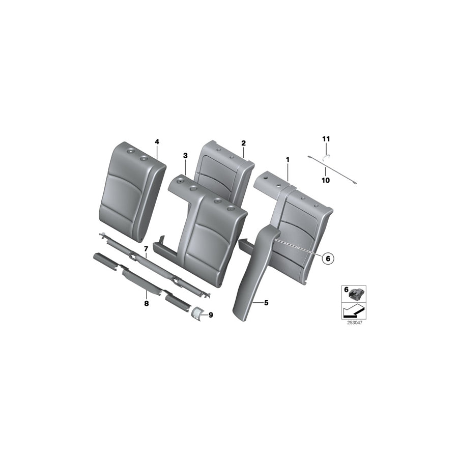 Genuine BMW 52207254032 Cover Backrest Cloth Right VENETOBEIGE (Inc. 528iX, Hybrid 5 & 530d) | ML Performance UK