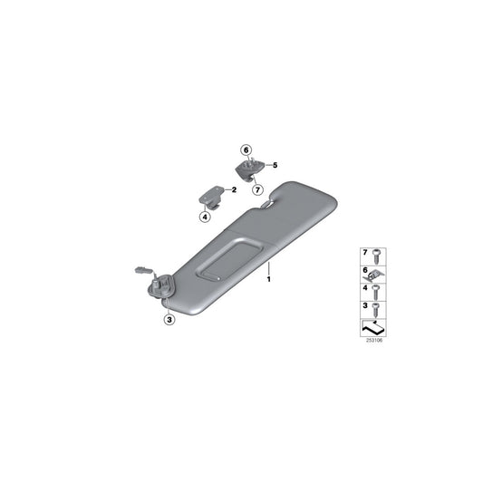 Genuine BMW 51167276933 Left Sun Visor SCHWARZ (Inc. M6, 640i & 650iX 4.0) | ML Performance UK