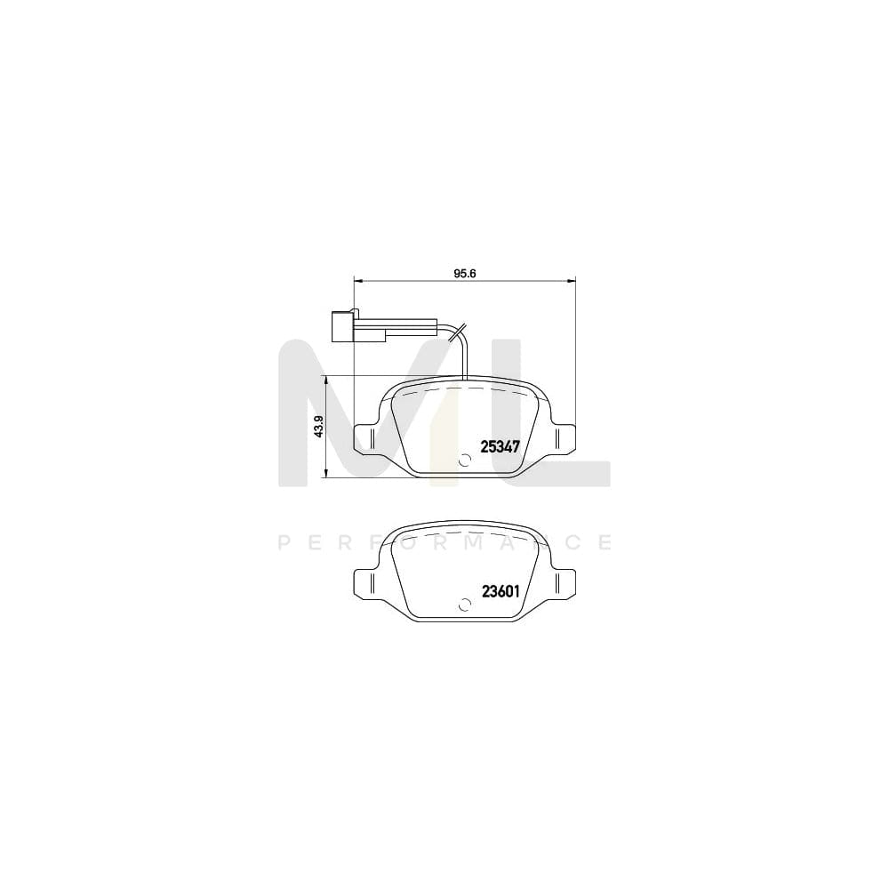 Hella 8DB 355 019-631 Brake Pad Set With Integrated Wear Warning Contact, With Brake Caliper Screws, With Accessories | ML Performance Car Parts