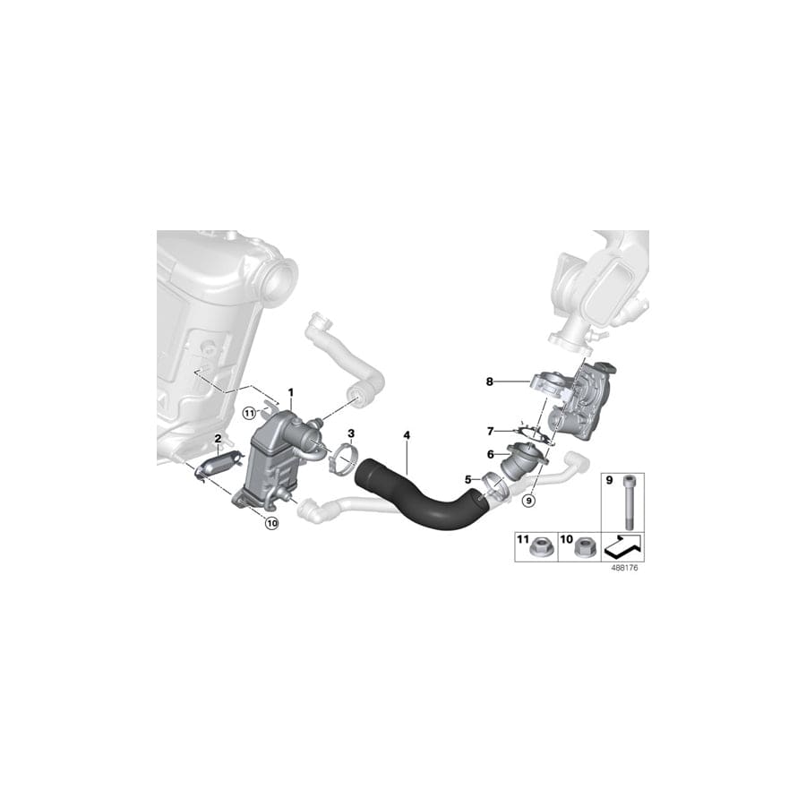 Genuine BMW 11718576812 F46 F48 Hose For Low-Pressure Egr (Inc. 116d, One D & X2 16d) | ML Performance UK Car Parts