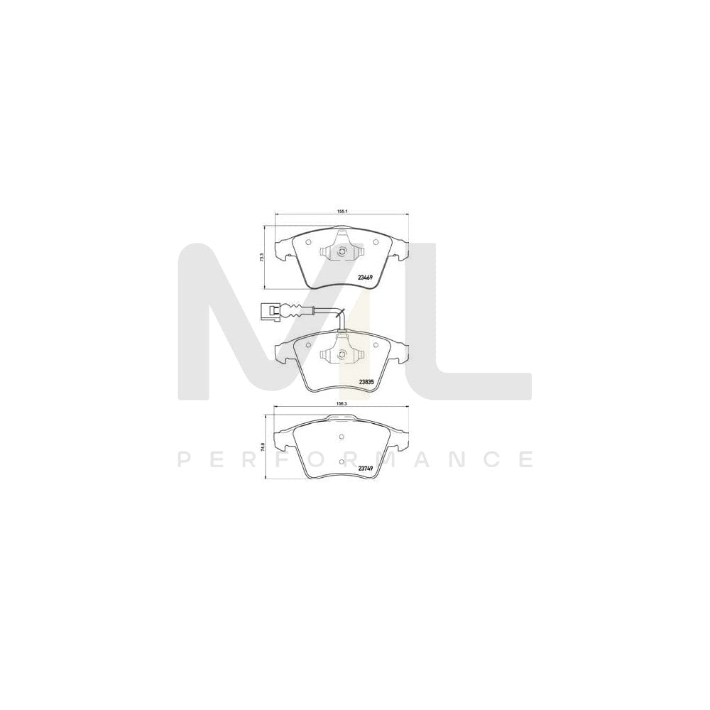 Brembo P 85 149 Brake Pad Set For Vw Touareg I (7La, 7L6, 7L7)  | ML Performance Car Parts