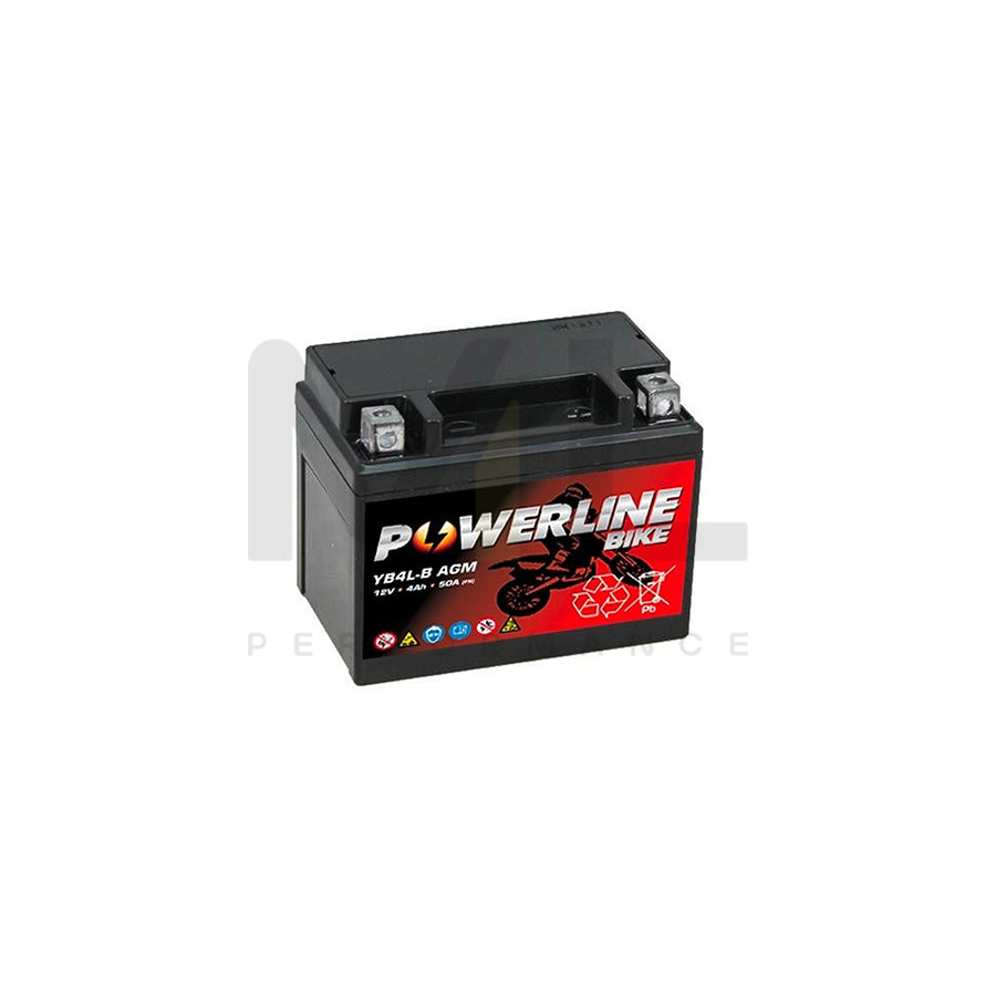 YB4L-B AGM Powerline Motorcycle Battery 12V 4Ah | Car Batteries UK | ML Performance Car Parts