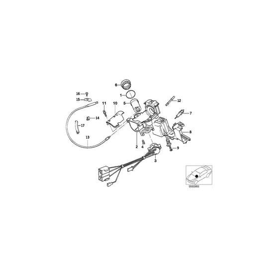 Genuine BMW 61328356029 E34 E32 Ignition Switch RHD (Inc. 750iL, 520i & 730iL) | ML Performance UK Car Parts