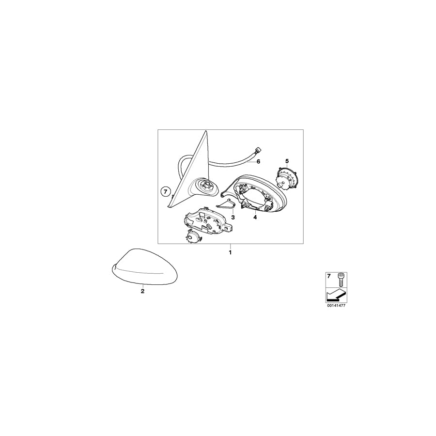 Genuine BMW 51167185359 E82 E88 E81 Outside Mirror Heated With Memory, Left (Inc. 130i, 120i & 123d) | ML Performance UK