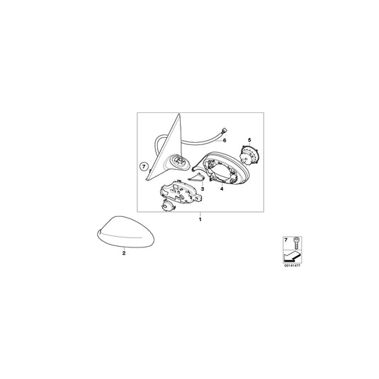 Genuine BMW 51167185359 E82 E88 E81 Outside Mirror Heated With Memory, Left (Inc. 130i, 120i & 123d) | ML Performance UK