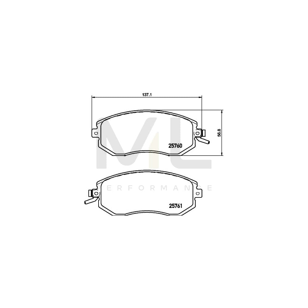 Hella 8DB 355 020-891 Brake Pad Set With Acoustic Wear Warning, With Accessories | ML Performance Car Parts