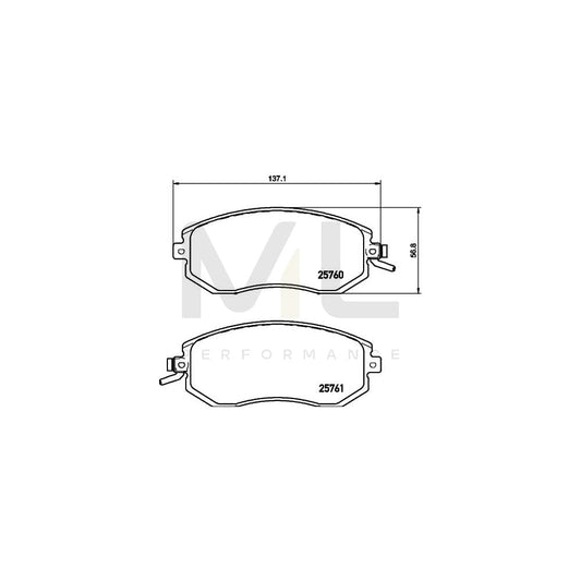 Hella 8DB 355 020-891 Brake Pad Set With Acoustic Wear Warning, With Accessories | ML Performance Car Parts