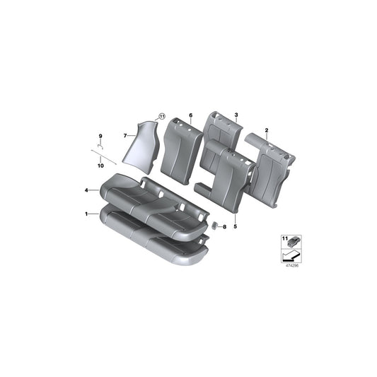 Genuine BMW 52207319662 Right Backrest Upholstery (Inc. 420d, 435iX & 430iX) | ML Performance UK