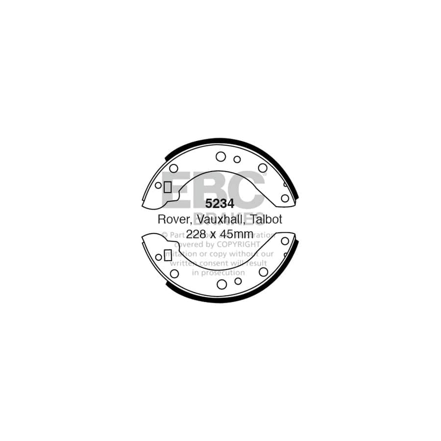 EBC 5234 Jensen Triumph Vauxhall Rear Brake Shoes 1 | ML Performance UK Car Parts