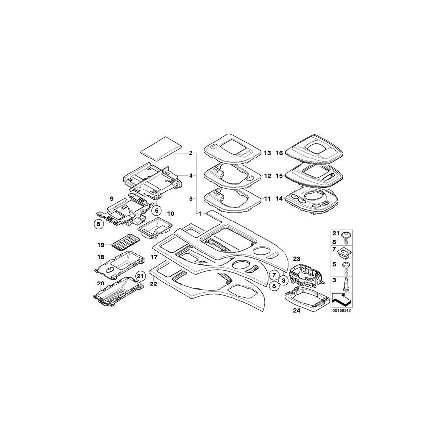 Genuine BMW 51167077662 E60 Cover, Gear Selecting Lever (Inc. 530i, 525i & 545i) | ML Performance UK