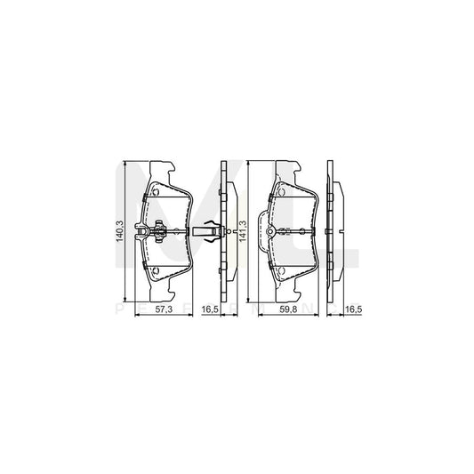 Bosch 0986495449 Brake Pad Set With Anti-Squeak Plate, With Mounting Manual, With Piston Clip BP2081 | ML Performance Car Parts
