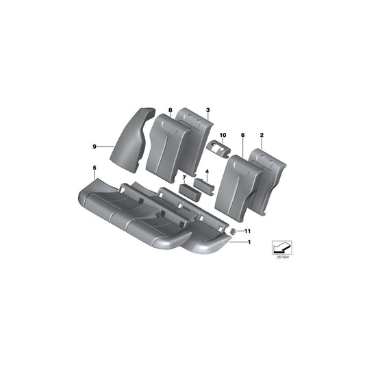 Genuine BMW 52207309879 F30 F34 F31 Upholstery Cover Backrest, Lthr, Cent OYSTER (Inc. 320i, 330dX & 330e) | ML Performance UK