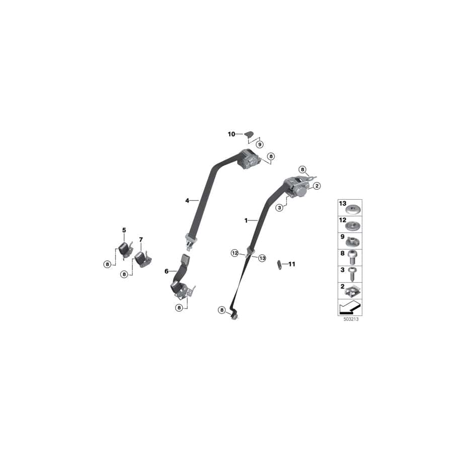 Genuine BMW 72119484964 F93 G16 Lower Belt Rear Right BLACK (Inc. 840i, 840iX & 840dX) | ML Performance UK Car Parts