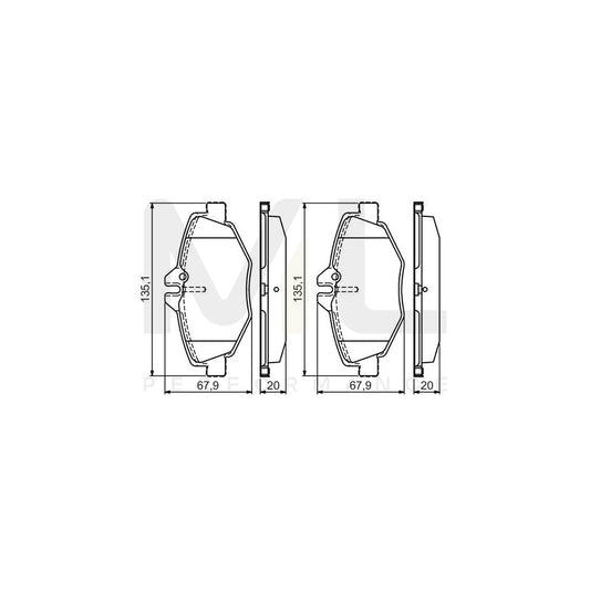 Bosch 0986495433 Brake Pad Set Excl. Wear Warning Contact, With Anti-Squeak Plate, With Mounting Manual BP2065 | ML Performance Car Parts