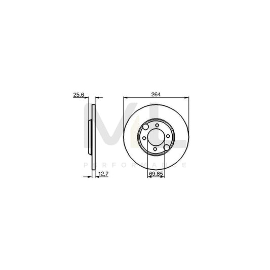 BOSCH 0 986 478 689 Brake Disc Solid, Oiled | ML Performance Car Parts