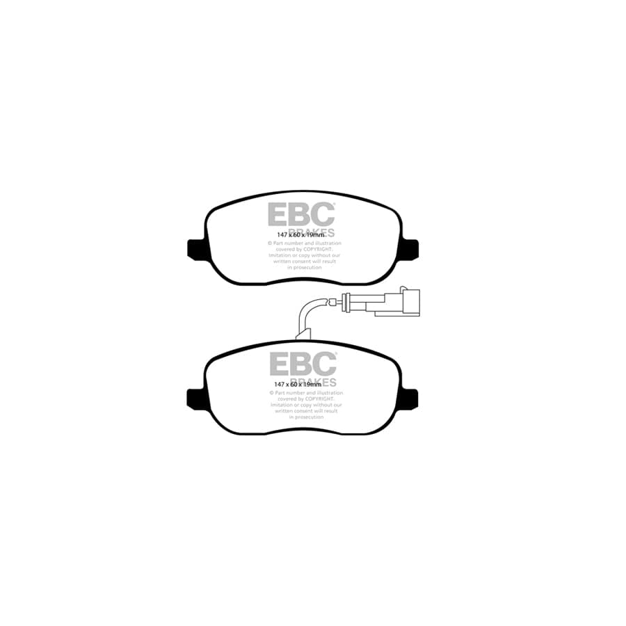EBC PDKF630 Fiat Croma Mk2 Ultimax Front Brake Pad & Plain Disc Kit 2 | ML Performance UK Car Parts