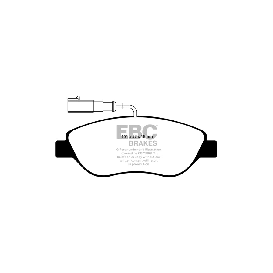 EBC DP41382R Alfa Romeo Fiat Lancia Yellowstuff Front Brake Pads - Bosch Caliper 2 | ML Performance UK Car Parts