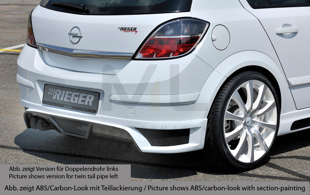Rieger 00051267 Opel Astra H Rear Diffuser 2 | ML Performance UK Car Parts