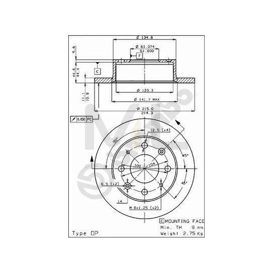 BREMBO 08.4283.20 Brake Disc Solid, with bolts/screws | ML Performance Car Parts