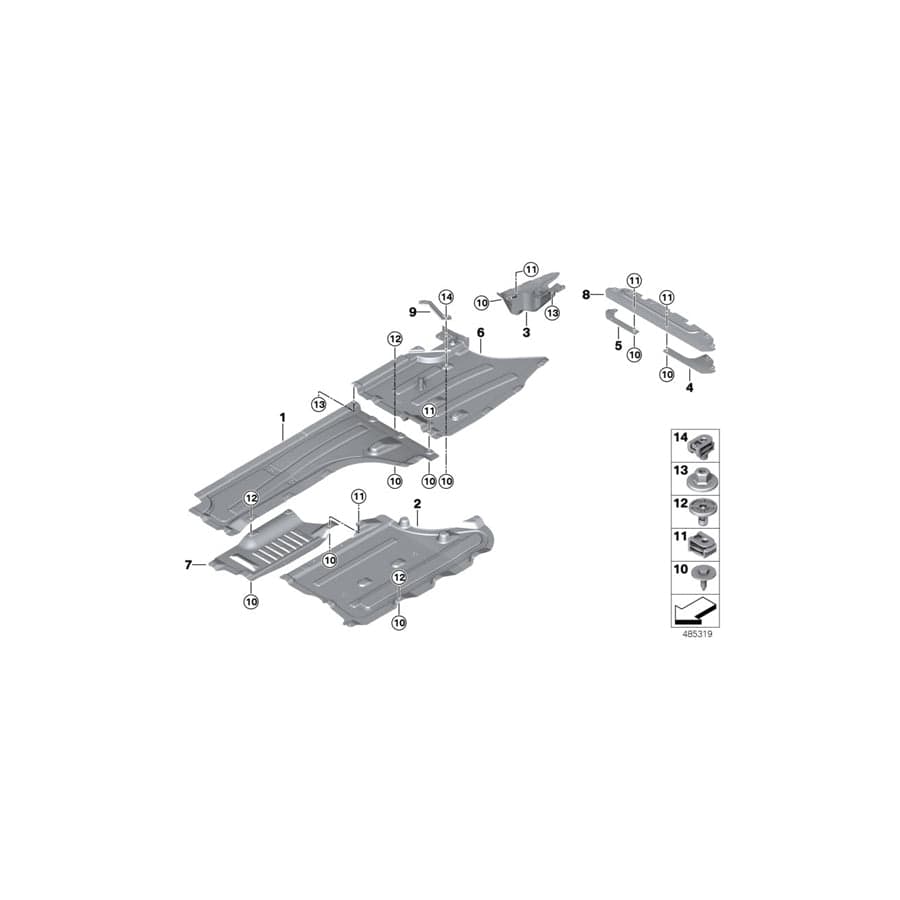 Genuine BMW 51759850510 G01 G02 Underbody Shield, Center Right (Inc. X3, X4 20iX) | ML Performance UK Car Parts