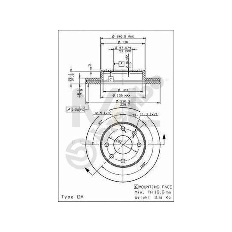BREMBO 09.6867.10 Brake Disc Internally Vented | ML Performance Car Parts