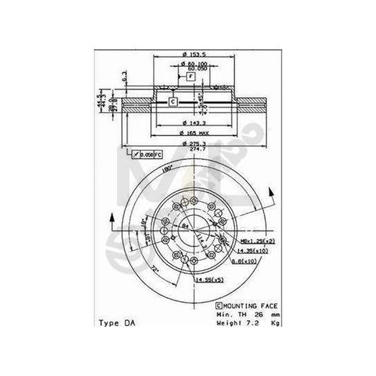 BREMBO 09.9178.10 Brake Disc for LEXUS LS I (XF10) Internally Vented | ML Performance Car Parts