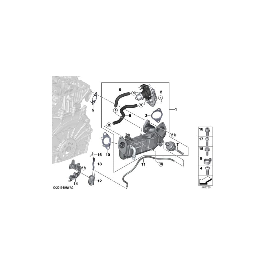 Genuine BMW 11718580448 F46 F39 F48 Gasket Steel (Inc. 116d, 120dX & Cooper D ALL4) | ML Performance UK Car Parts